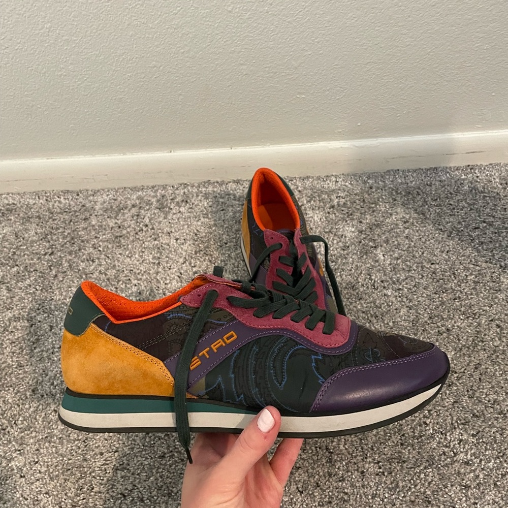 Etro Purple and Orange Sneakers Retro-Inspired Design
